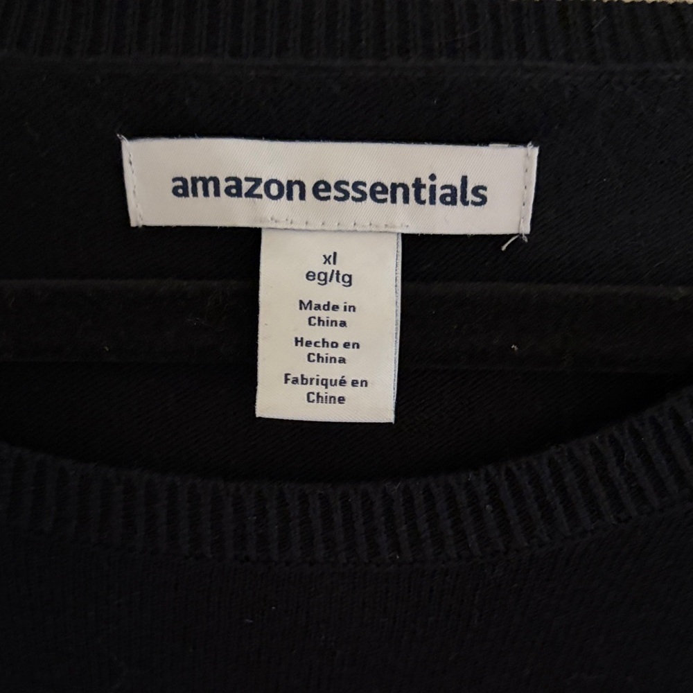 Amazon Essentials Women's Black and White Striped Crewneck Sweater - Picture 2 of 3